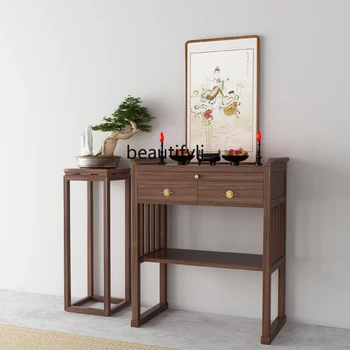 Стол для благовоний на алтаре из цельного дерева, домашний стол в храме Будды, стол в китайском стиле, гостиная, молитвенный алтарь, буддийский стол
