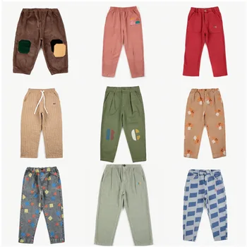Детская одежда, осенние брюки, брюки с буквенным принтом для мальчиков, 2023, Брюки для девочек, одежда для мальчиков