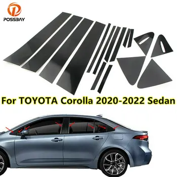 Подходит для Toyota Corolla 2019-2022 2020 2021 Комплекты накладок на окна, двери, стойки, наклейки, украшения, аксессуары для экстерьера автомобиля