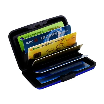 1 Держатель для кредитных карт, мужской жесткий ПК-кошелек, сканирующий банк с твердой блокировкой карт, защита от алюминия в корпусе