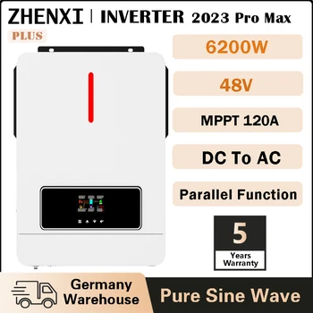 ZHENXI 6200W Grid Tie Гибридный Солнечный Инвертор 48V 220V MPPT 120A Солнечный Контроллер Двойной Выходной Фотоэлектрический Инвертор Солнечной Системы