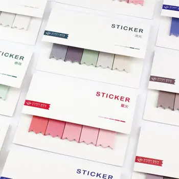 2 упаковки / лот Серия Rainbow Color Row Sticky Creative блокноты для заметок, дорожные бумажные заметки, блокнот для сообщений для студентов, этикетки