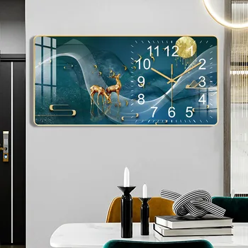 Новая светлая роскошная гостиная декоративная роспись настенных часов крыльцо настенные часы креативный китайский мультфильм бесшумные часы