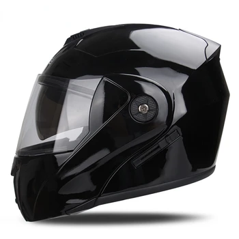 2023 Мотоциклетный шлем Saety DOT Flip Up С двойными линзами Шлем Унисекс С козырьком Модульный шлем поперечного сечения с откидным рулем