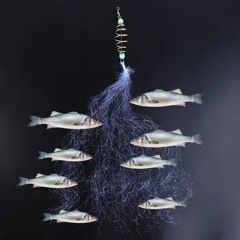 Многоразмерная рыболовная сеть Сетка-ловушка Светящийся бисер Сетка для ловли морской рыбы Дизайн рыболовных снастей Медная мелкая литая жаберная кормушка для рыболовной ловушки