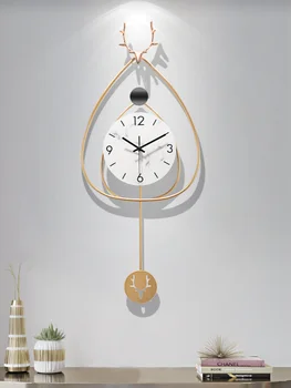 Скандинавские Роскошные Настенные Часы Простая Гостиная Бесшумный Металл Креативная Мода Современные Настенные Часы Luxury Horloge Murale Home Decor 50