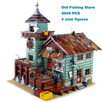 Модель магазина Fisherman Old Fishing House, Строительные блоки, Кирпичи, Совместимые 21310 16050, Рождественские Игрушки на День Рождения для детей, Подарки