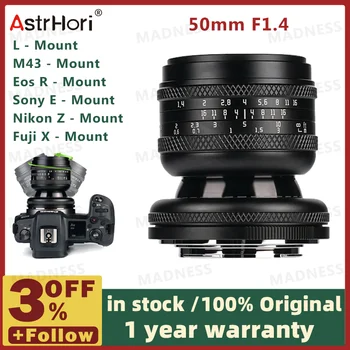 AstrHori 50mm F1.4 Полнокадровый Ручной Объектив с Большой диафрагмой 2 в 1Tilt Объектив для Sony E Canon RF Fuji X Nikon Z M43 Leica L Mount