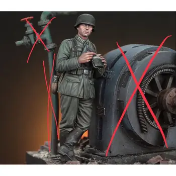 Фигурка из смолы 1/35 ГК, немецкий солдат, комплект в разобранном виде и неокрашенный