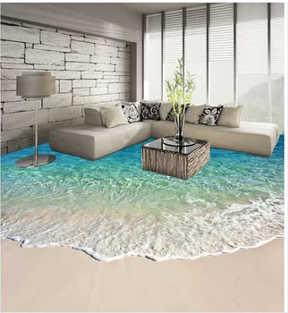 Фото 3d пляжные полы 3d обои водонепроницаемые водонепроницаемые самоклеящиеся украшения для дома