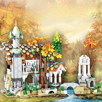 Мини Осенняя Долина Блок DIY Микро Замок Декор Алмазный строительный кирпич Игрушка для детей