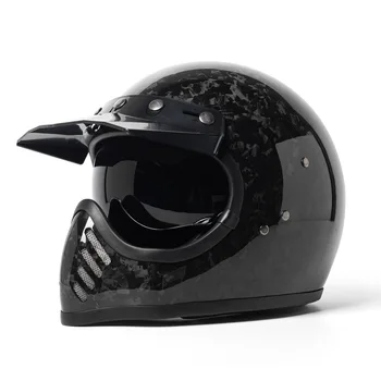 Мотоциклетный Шлем Из Углеродного Волокна С Полным Лицом, Для Мотокросса, Для езды на Мотобайке, Глянцевый Черный Шлем Casco De Motocicleta Capacete Kask