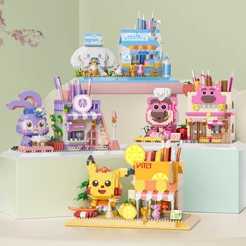 Sanrio Cinnamoroll строительный блок с мелкими частицами, контейнер для ручек, игрушка в подарок для сборки пазлов Pokemon Pikaqiu