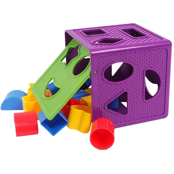 Квадратные детские конструкторы, сортировщик форм, Игрушечные блоки, коробка для игрушек с распознаванием цвета разных форм
