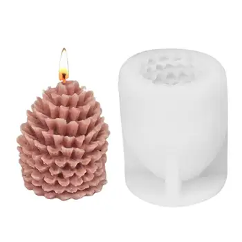 3D формы для свечей из сосновой шишки, милая рождественская силиконовая форма из сосновой шишки, фруктовое желе, мороженое, Форма для мыла 