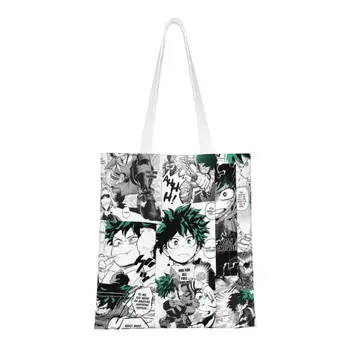 Сумка для покупок My Hero Academia, женская холщовая сумка через плечо, портативные сумки для покупок в аниме и манге