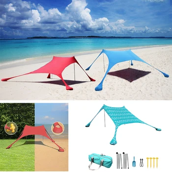 Пляжный зонт 210 *170 см, легкая переносная палатка-козырек от солнца с мешком с песком, уличная Лайкра, травяная беседка, палатка для рыбалки, кемпинг