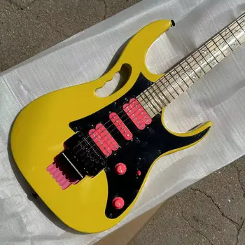 Классическая брендовая электрогитара с желтым корпусом и кленовой накладкой Guitarra В наличии Бесплатная доставка