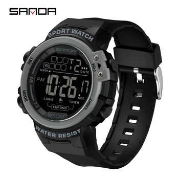 Sanda Топовый бренд Новые мужские часы Спортивные военные цифровые часы на открытом воздухе 50 м водонепроницаемые наручные часы для мужчин Часы Relogio Masculino