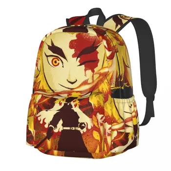 Аниме-рюкзак Demon Slayer, Унисекс, Рюкзаки с рисунком Attack of the Flame, Классные школьные сумки из полиэстера, Походный рюкзак на заказ
