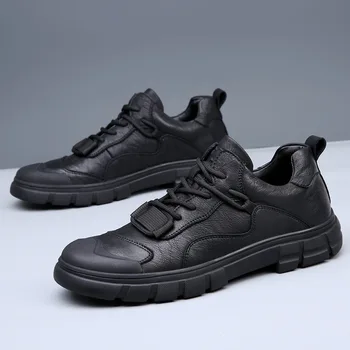 Высококачественная кожаная обувь, мужские водонепроницаемые универсальные уличные нескользящие мужские кроссовки для отдыха, альпинизма, путешествий SY6-300