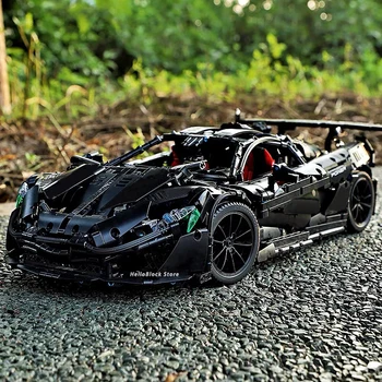 Технический спортивный автомобиль Black Warrior P1 1: 8, строительный блок, Высокотехнологичный гоночный автомобиль, модель автомобиля из модульных кирпичей, игрушка для подарка ребенку Moc