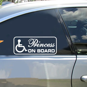 Принцесса-Инвалид, Малышка на борту Автомобиля, Виниловые Наклейки на окна и Бамперы, Наклейки для автомобилей с ограниченными возможностями