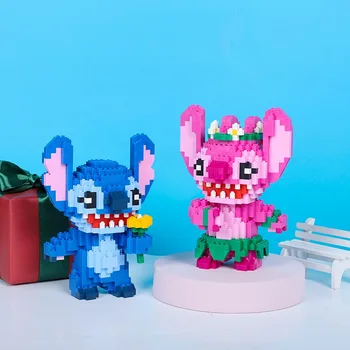2023 Новая серия Stitch Строительные блоки, игрушки для сборки своими руками, юбка из травы, Танцевальный стич, Мультяшный персонаж, подарок для детей и взрослых