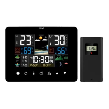 Метеорологические часы с цифровым экраном и датчиком температуры и влажности, подходящие для дома, в помещении и на улице