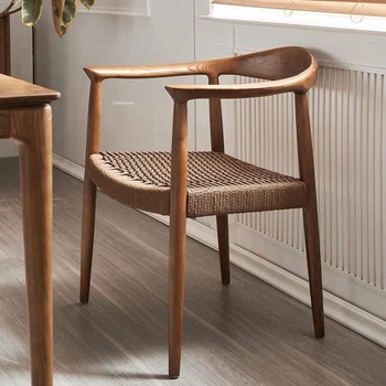 Обеденные стулья из ротанга из массива дерева, мебель для ресторана, Новые стулья для домашнего кабинета в китайском стиле, креативное кресло для отдыха в чайной комнате A