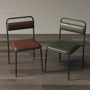 Железный обеденный стул в американском стиле в стиле ретро, стул со спинкой в стиле лофт, мебель для кухни и столовой, современный повседневный обеденный стул для ресторана B