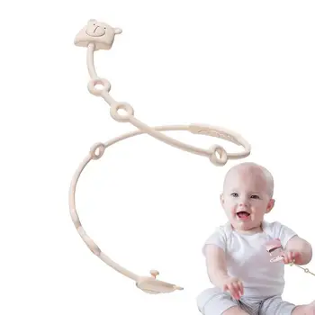 Мягкая силиконовая цепочка для прорезывания зубов, регулируемый держатель для детской соски, зажим для пустышки, зажим для соски в коляске, ремни безопасности для игрушек