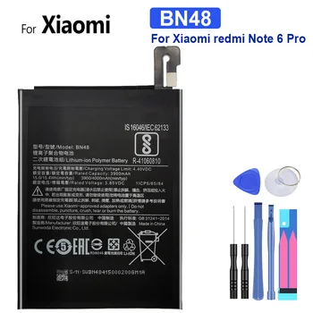 Аккумулятор мобильного телефона BN48 BN 48 5000 мАч для Xiaomi Redmi Note 6 Pro с бесплатными инструментами + номер для отслеживания