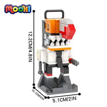 Мультяшная фигурка бензопилы из аниме MOOXI, строительный кирпич, развивающая игрушка для детей, подарок на День рождения, Сборка деталей MOC1128