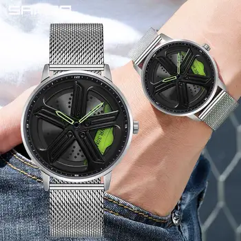 Горячие мужские часы, вращающийся на 360 градусов циферблат, высококачественный механизм, водонепроницаемые кварцевые наручные часы для мужчин