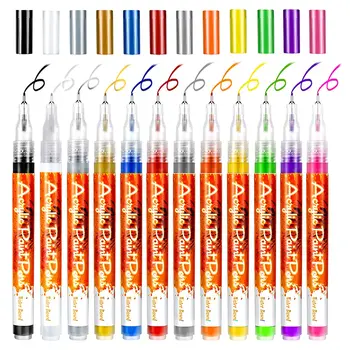 12 Цветов ручка для ногтей Ручка для граффити для дизайна ногтей, водостойкий лак для ногтей, быстросохнущая ручка для рисования ногтей, абстрактные линии для ногтей своими руками