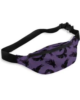 Halloween Crow Фиолетовая поясная сумка Женская Мужская поясные сумки большой емкости Поясная сумка Унисекс через плечо нагрудная сумка