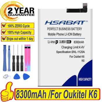 100% Оригинальный аккумулятор HSABAT 8300 мАч для Oukitel K6
