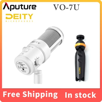 Aputure Deity VO-7U Динамический Суперкардиоидный Ружейный Микрофон-Штатив Комплект RGB Подсветки для Трансляции Подкастов YouTube Белый / Черный