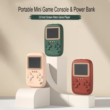 Портативная мини-игровая консоль Большой емкости Портативная ретро-игровая консоль 2,8-дюймовый Блок питания для видеоигр С двойным USB-выходом