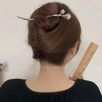 Заколка для волос с цветочным диском розы, женская высококачественная весенне-летняя новая китайская заколка для волос, простая и современная