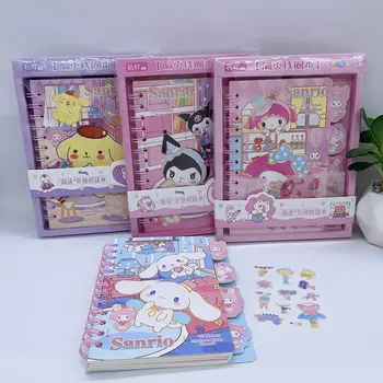 10шт Sanrio A5 Мультяшная книжка на катушке Kuromi Melody Hello Kitty Мини-блокнот Карманная Книжка Канцелярские Принадлежности Оптом