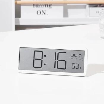 Светодиодные цифровые настенные часы с дисплеем температуры и влажности, настольные часы с большим экраном, электронный будильник с магнитным дизайном