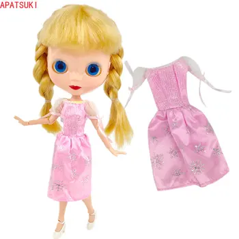 Розовое платье принцессы для куклы Блайт, модное вечернее платье для кукол Neo Blythe 1/6, аксессуары, наряды, Кукольный домик, Детские игрушки