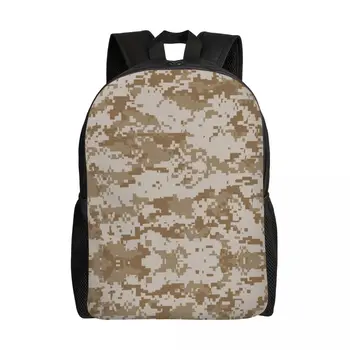 Цифровой камуфляжный рюкзак для путешествий в пустыне, мужской женский школьный компьютер, сумка для книг, армейский камуфляж, сумки для студентов колледжа, Повседневные сумки