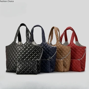 Женская Классическая трендовая двусторонняя сумка-тоут Ling Ge, Женская популярная Дизайнерская модная роскошная сумка через плечо из мягкой искусственной кожи на одно плечо