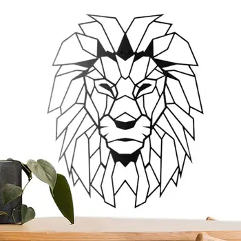 Скандинавские черные настенные светильники с геометрическим изображением льва, выдалбливающий художественную бра в виде головы льва, роскошный декор, Настенное бра для кухни, металл в помещении