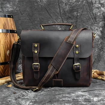 Newsbirds Мужские кожаные сумки в стиле ретро, подлинный портфель Macbook для 14-дюймового портативного ПК, классическая деловая сумка, мужская сумка через плечо, сумки-тотализаторы