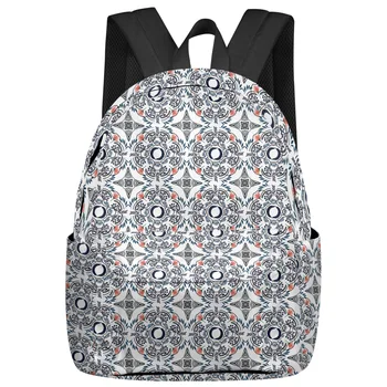 Марокко Цветок Ретро Студенческие школьные сумки Ноутбук Изготовленный на заказ Рюкзак для мужчин Женщин Женский дорожный рюкзак Mochila