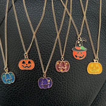 Хэллоуин DIY тыквенное ожерелье готический Стимпанк кулон эмаль для любителей космоса праздничные украшения для вечеринок